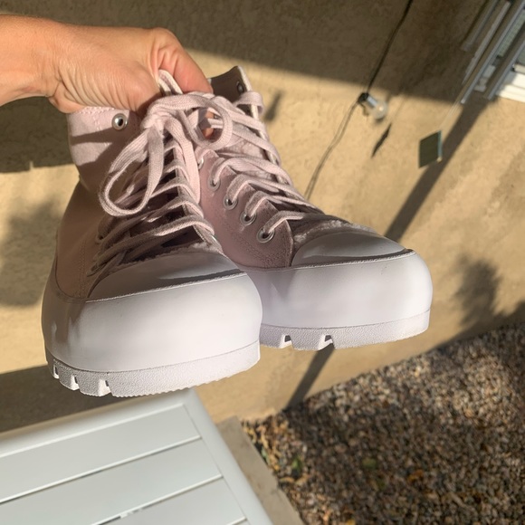 Converse blush pink platform canvas and faux shearling size 10 - Picture 8 of 14